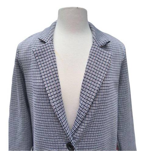 Philosophy  SBrown Houndstooth Single Button Long Blazer Jacket Women’s size Smal