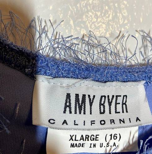 Amy Byer VTG  Eyelash Crop Sweater Crew Neck Pullover Blue Small