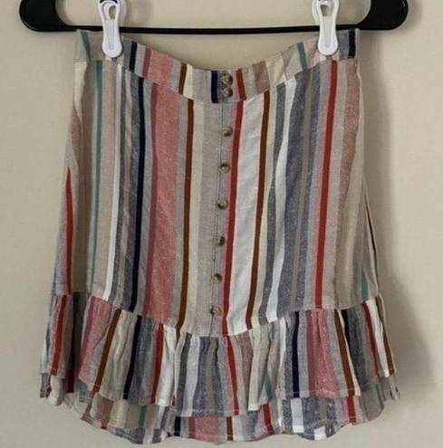 American Eagle  Ruffle Striped Mini Skirt Small