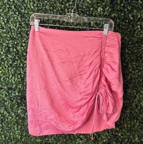 Lovers + Friends  Women’s Skirt Size Large Pink Carlita Ruched Mini Skirt