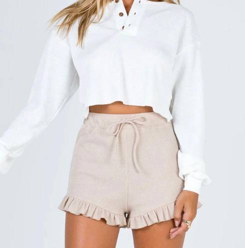 Princess Polly Tan Waffle Knit Shorts