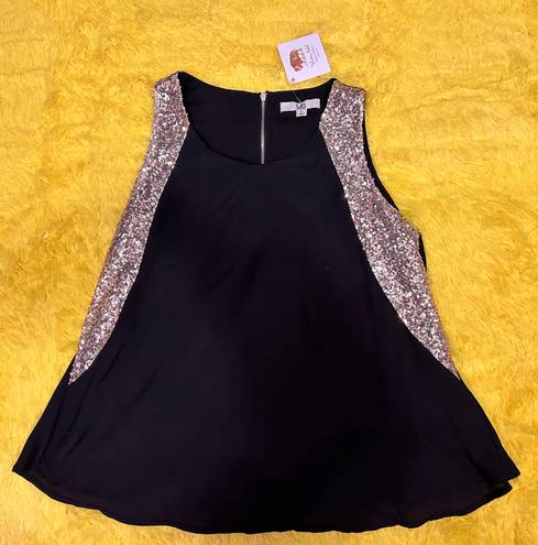 YA Los Angeles New With Tags Sequin Sleeveless Blouse Size Large 