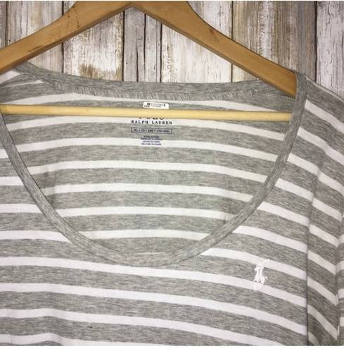 Polo Ralph Lauren Grey Striped Long Sleeve Tee