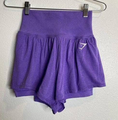 Gymshark Vital Seamless 2.0 2-in-1 Shorts Purple High Waisted Womens XS