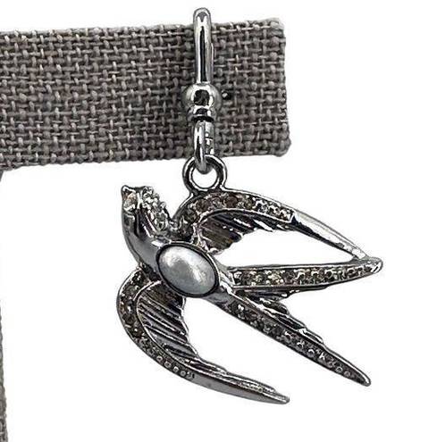 Chloe + Isabel  Sparrow Charm Rhinestone Bird Dove Pendant Silver Tone