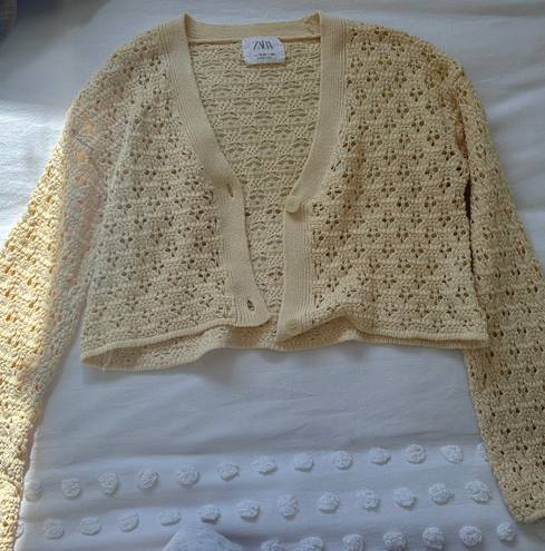 ZARA Kids Yellow Knit Cardigan