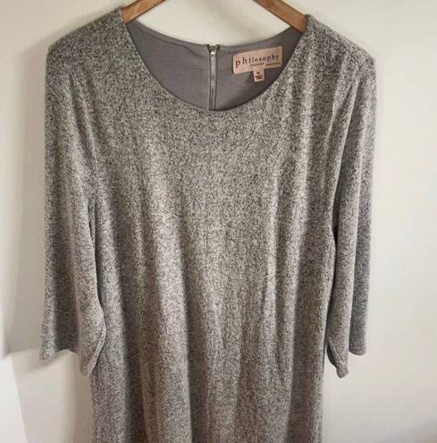 Philosophy - light gray long sleeve midi dress