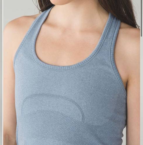 Lululemon Swiftly Tech Light Blue Razorback Tank Top Size 6