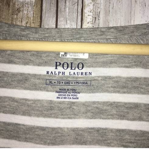 Polo Ralph Lauren Grey Striped Long Sleeve Tee