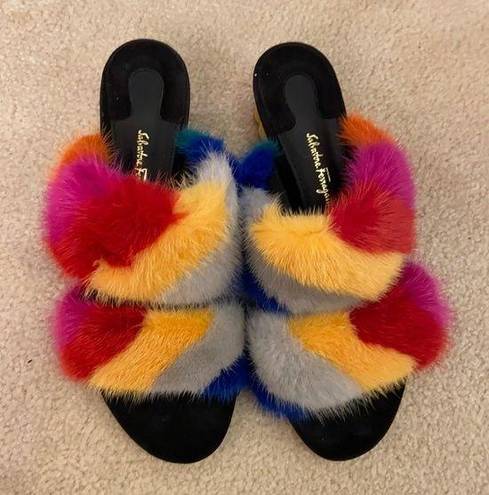 Salvatore Ferragamo  belluno rainbow mink