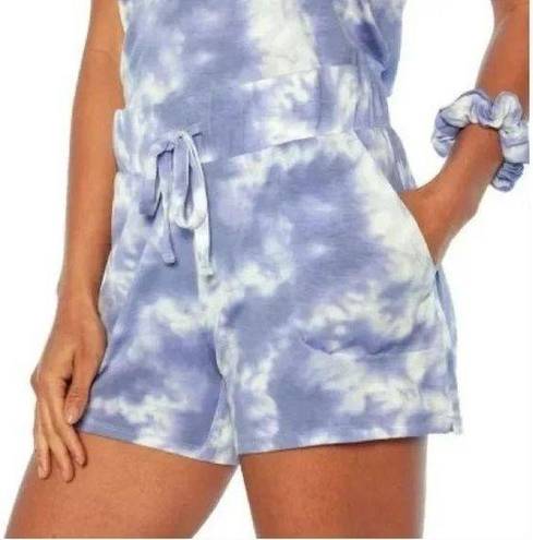 Wildfox  Tie Dye Pajama Shorts Drawstring Soft Blue Large