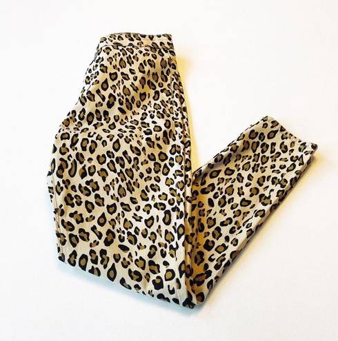 POL  Cheetah Print Twill Skinny Pants