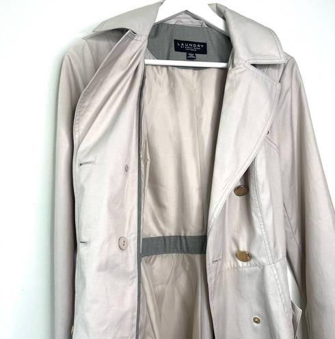 Laundry by Shelli Segal  Beige Belted  Trench Coat Size Small