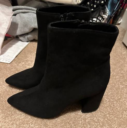 Boohoo Black Zip-Up Booties