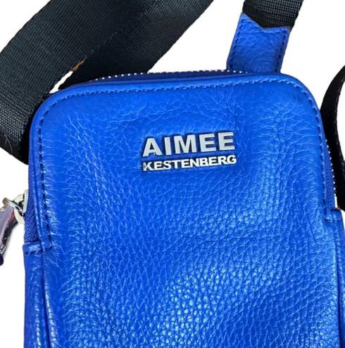 Aimee Kestenberg  Blue Leather Just Saying Stadium Crossbody Bag Women