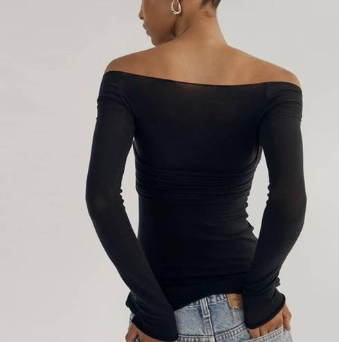 Twisted Black  Mesh Rouched Top