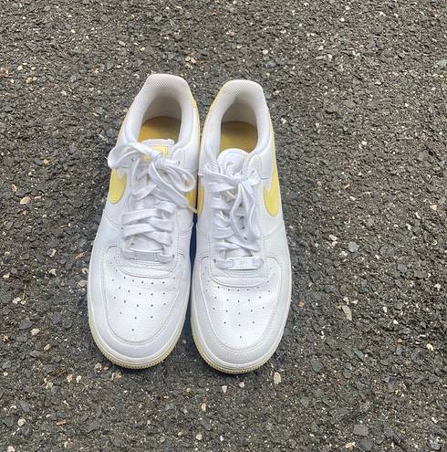 Nike White and yellow  air forces