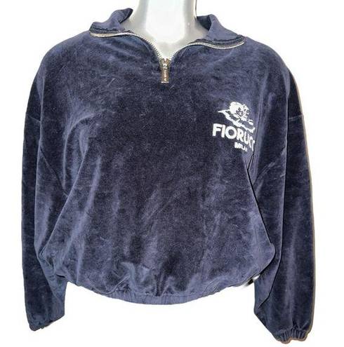 Fiorucci  Velour 1/4 Zip Sweatshirt Size L