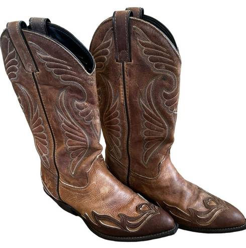 Laredo  Women's Brown Leather Western Cowboy Boots Pointed Toe Size 7 M