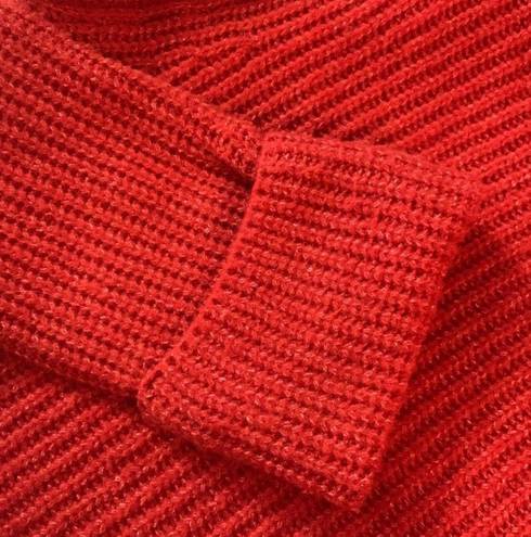 Pilcro  womens small oversized anthropologie red rust knit cowl turtleneck sweate