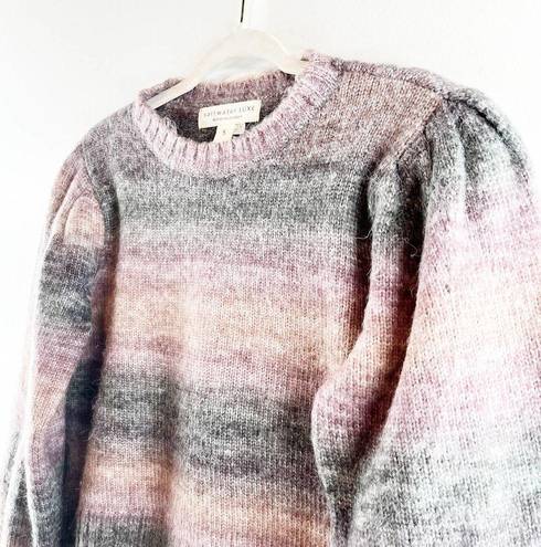 Saltwater Luxe  Dollie Wool Blend Long Puff Sleeve Pullover Sweater Pink Small