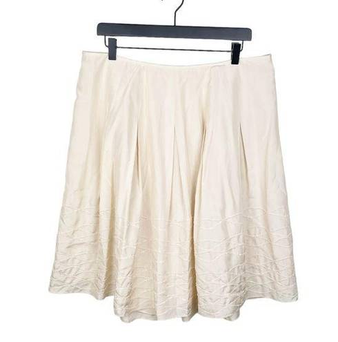 Talbots NEW  A-line Pleated Sequin Embellished 100% Silk Skirt Women's Size 14