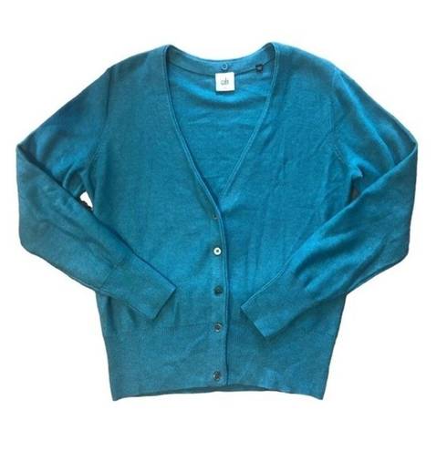 CAbi   Women’s Tearoom Cardigan Button Up Sweater M Teal Business Casual Fridays