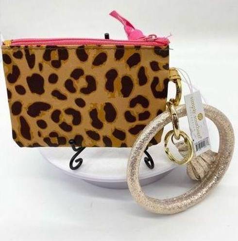 Simply Southern  leopard print ID holder keychain new with tags dangle bracelet w