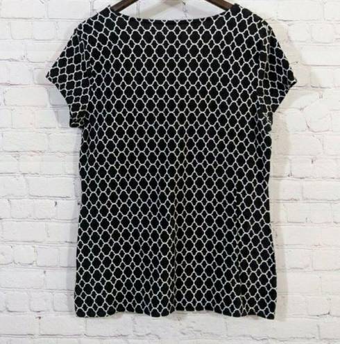 Merona  Black‎ & White Print Top Stretch Size L - #675