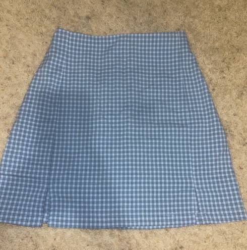 Brandy Melville Blue Plaid Skirt