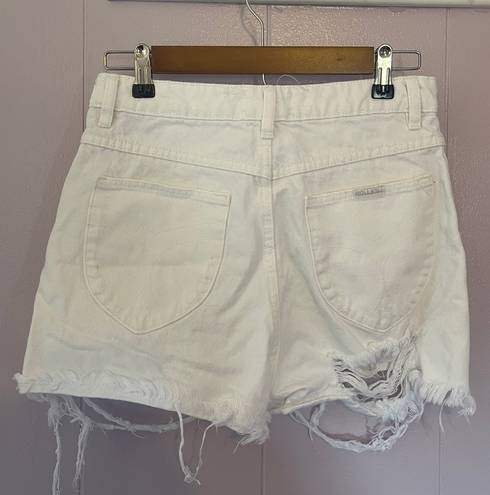 Rolla's  White Ripped Denim Shorts