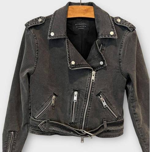 ALLSAINTS  Balfern Denim Biker Jacket Size US/2