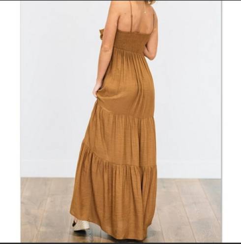 Wishlist Brown Front Tie Maxi Dress