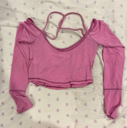 Urban Outfitters Pink Long Sleeve Crop Top