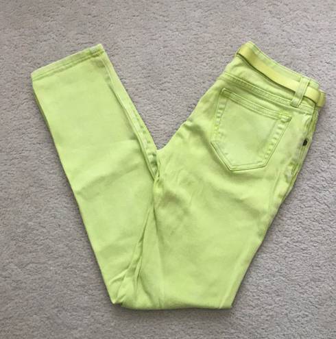 City Streets Electric Lime Green Color Jeans w/ Belt