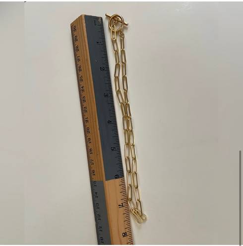 Madewell Gold tone Brushed Wheat Chain Toggle Necklace