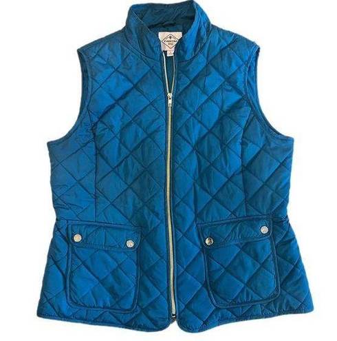 St. John’s Bay ST. JOHNS BAY - Teal Quilted Two-Pocket Vest - Size Large