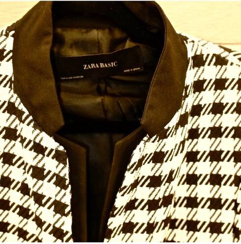 ZARA blazer NWOT~black & white~HOUNDSTOOTH FROCK COAT