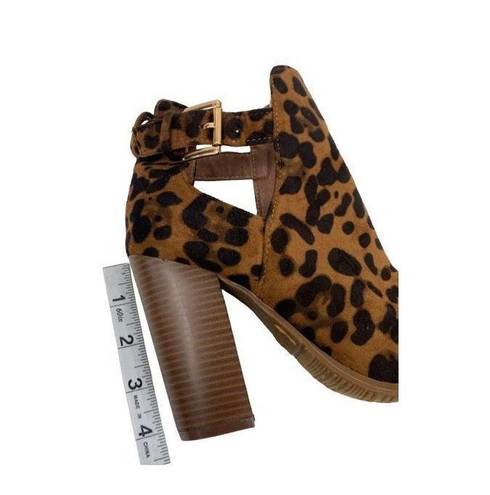 Bella Marie  suede cheetah booties with open toe