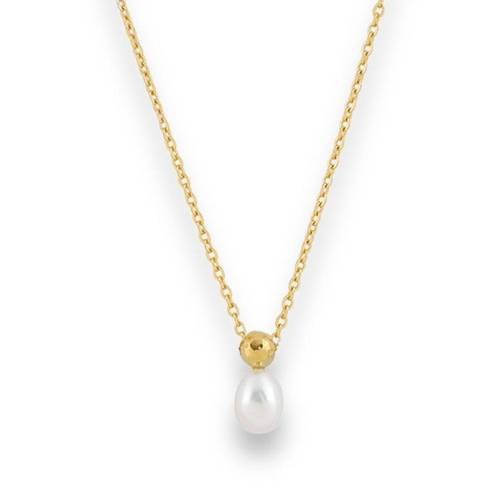 White Pearl Pendant Necklace for Women Gold