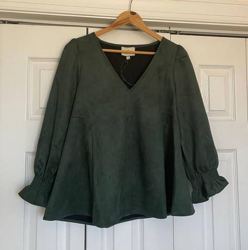 Tuckernuck  Green Suede Blouse