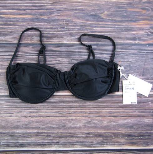 Good American NEW Black Ruched Demi Cup Bikini Top / Swimsuit top