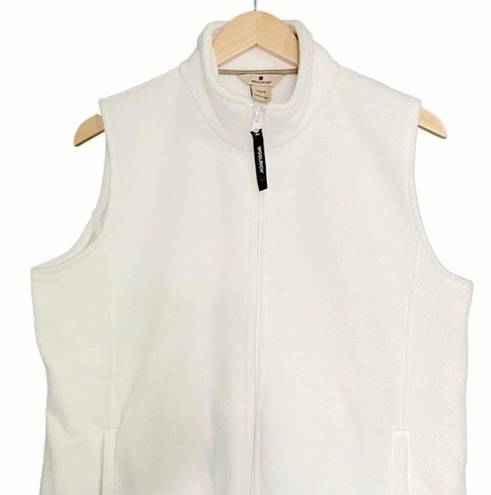 Woolrich  Fleece Vest Winter White Zip Front Microfleece Women’s Size Large