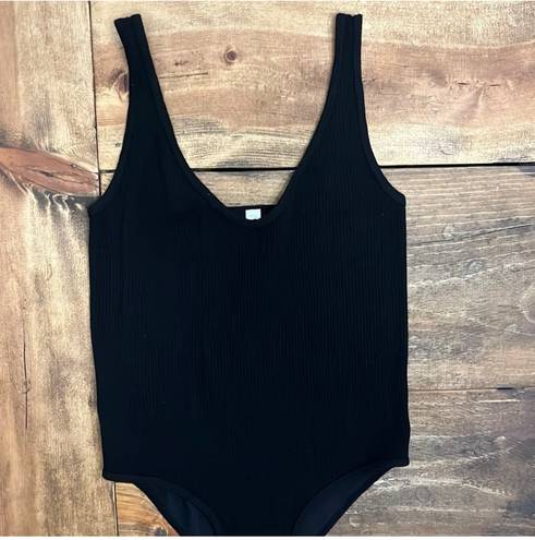 Aura Black Ribbed Body Suit 