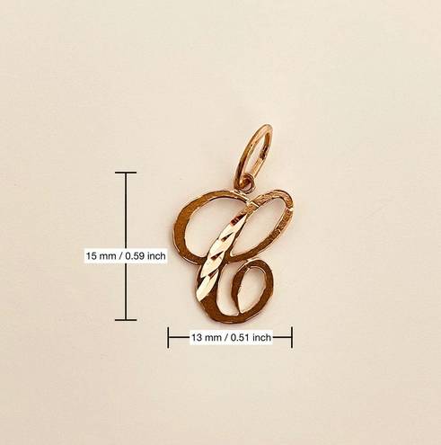 Tehrani Jewelry 14k Real Gold Initial "C" Pendant | Charm- Real 14k Gold Letter "C" Pendant for Him/Her- Gold Initial | Letter "C" Pendant Charm |