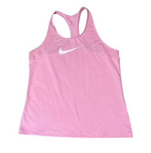 Nike  Dri-Fit Womens Athletic Running Tank Racerback Top Size Large Pink Mesh