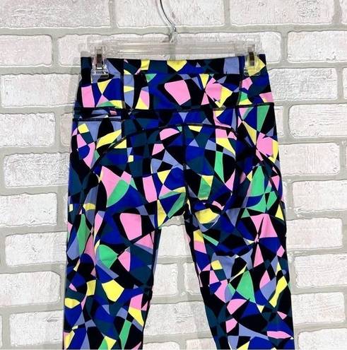 Sweaty Betty  Power 7/8 Length Multi Color Geo Print Leggings Size 6