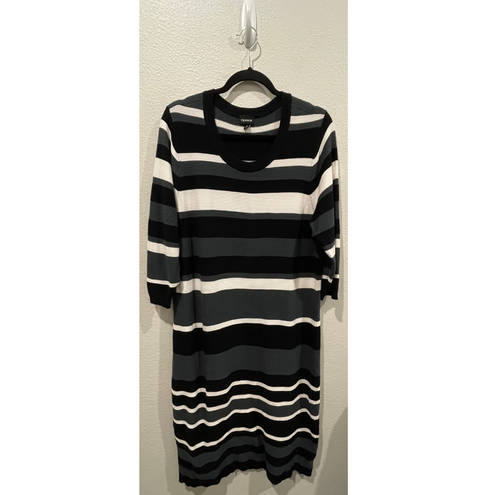 Torrid  Green White Black Midi Sweater Dress