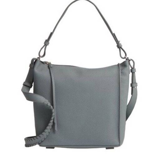 All Saints Kita Pebbled Leather Crossbody Shoulder Bag Like New Color: Gray