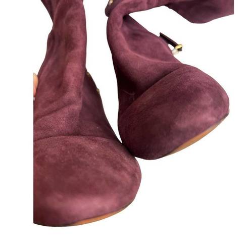 Ralph Lauren Lauren by  Suede Atherton Burgundy Tall Boots Sz. 10